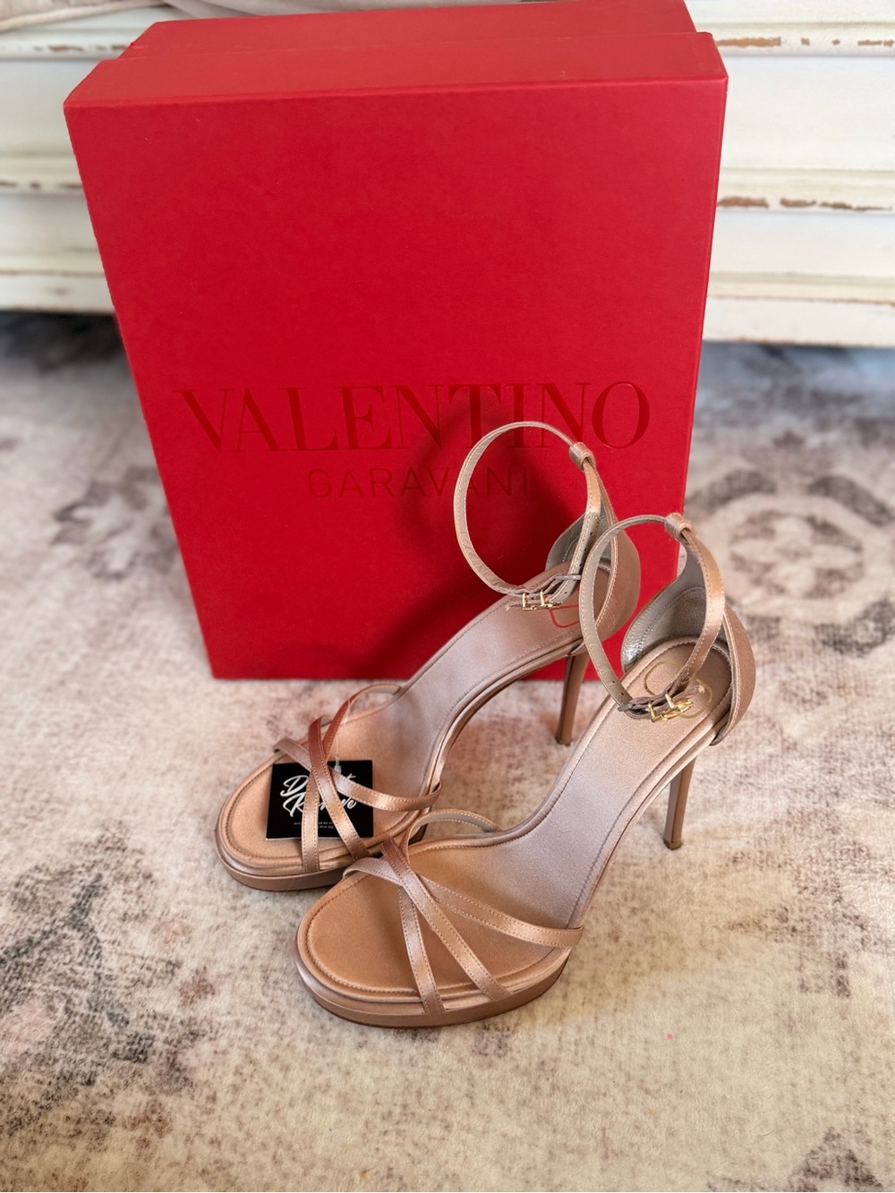 Valentino Garavani Nude Brown Strappy Platform Sandals - 37.5 - Picture 3 of 8